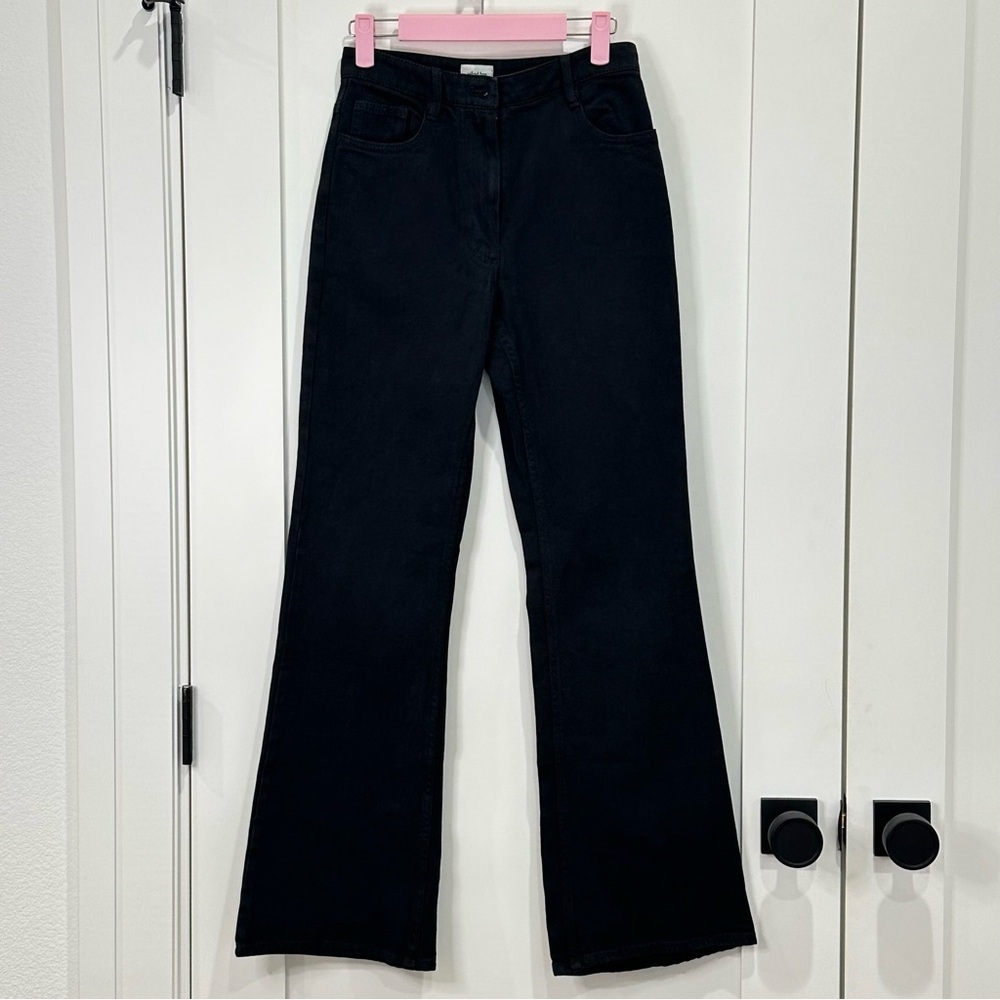 SOLD Aritzia Wilfred Free Two Step Flared Pants High Waisted Jeans Black Minimal - Picture 6 of 11